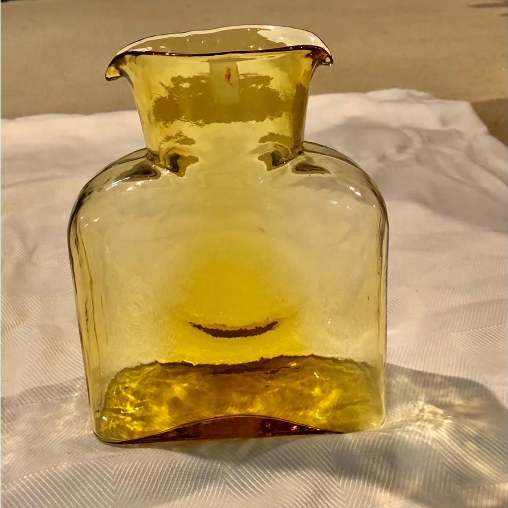 Handblown Amber Glass Accent Vase - Brand Unspecified